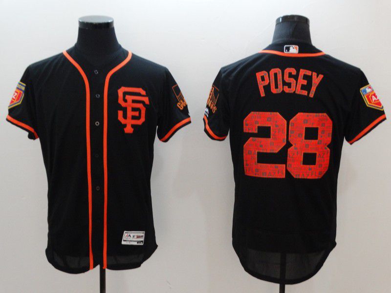 Men San Francisco Giants #28 Posey Black Elite Spring Edition MLB Jerseys->cleveland indians->MLB Jersey